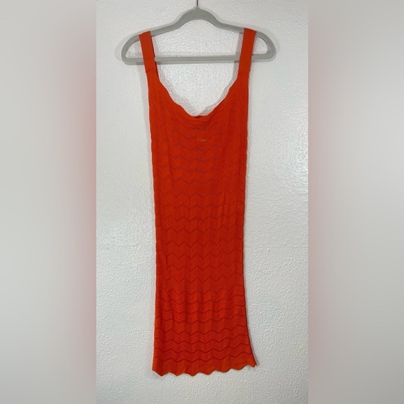 Fuzzi by Jean Paul Gaultier Orange Bodycon Sleeveless Mini Dress Women’s Medium - Picture 9 of 9